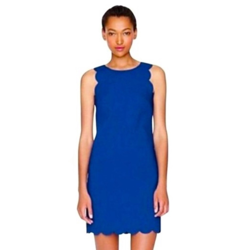 J.Crew Cobalt Scalloped Shift Dress